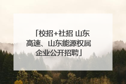 校招+社招 山东高速、山东能源权属企业公开招聘