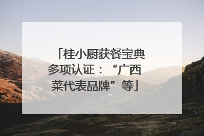 桂小厨获餐宝典多项认证：“广西菜代表品牌”等