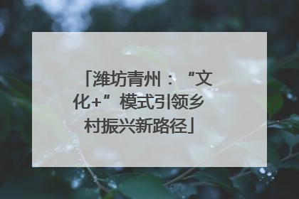 潍坊青州：“文化+”模式引领乡村振兴新路径