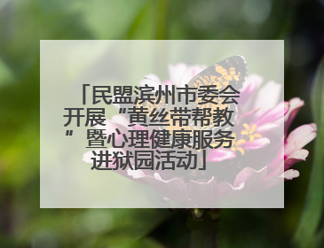 民盟滨州市委会开展“黄丝带帮教”暨心理健康服务进狱园活动