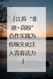 江苏“非遗+高校”合作实践为传统文化注入青春活力