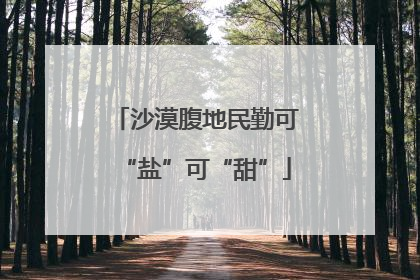 沙漠腹地民勤可“盐”可“甜”