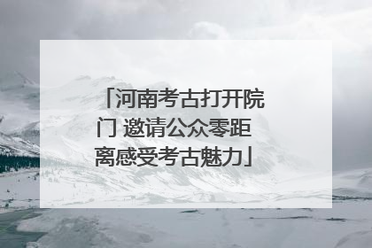 河南考古打开院门 邀请公众零距离感受考古魅力