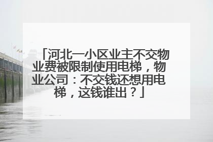 河北一小区业主不交物业费被限制使用电梯，物业公司：不交钱还想用电梯，这钱谁出？