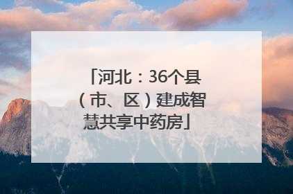 河北：36个县（市、区）建成智慧共享中药房