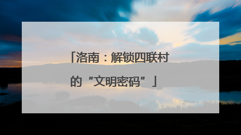 洛南：解锁四联村的“文明密码”