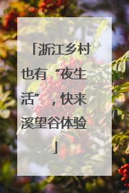 浙江乡村也有“夜生活”，快来溪望谷体验