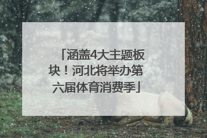 涵盖4大主题板块！河北将举办第六届体育消费季