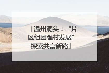 温州洞头：“片区组团强村发展”探索共富新路