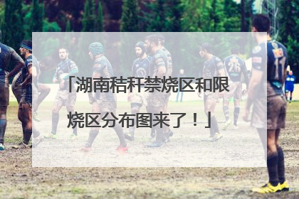 湖南秸秆禁烧区和限烧区分布图来了！