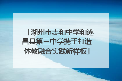 湖州市志和中学和遂昌县第三中学携手打造体教融合实践新样板