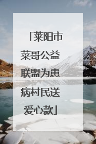 莱阳市菜哥公益联盟为患病村民送爱心款