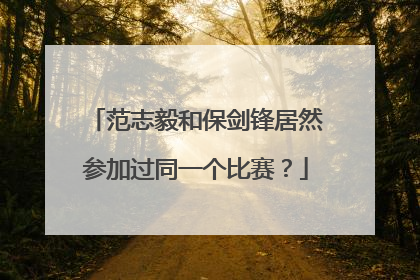 范志毅和保剑锋居然参加过同一个比赛？