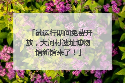 试运行期间免费开放，大河村遗址博物馆新馆来了！
