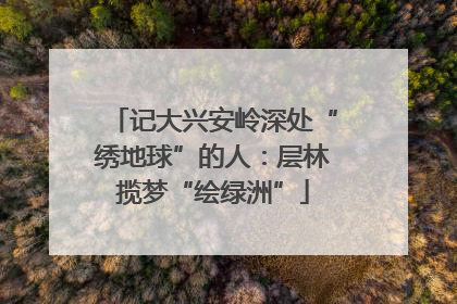 记大兴安岭深处“绣地球”的人：层林揽梦“绘绿洲”