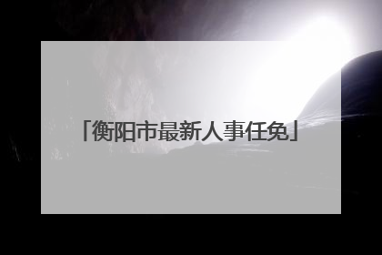 衡阳市最新人事任免