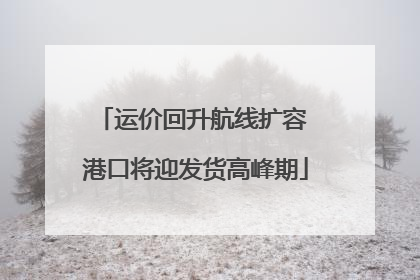 运价回升航线扩容 港口将迎发货高峰期
