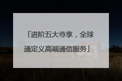 进阶五大尊享，全球通定义高端通信服务