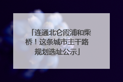 连通北仑霞浦和柴桥！这条城市主干路规划选址公示