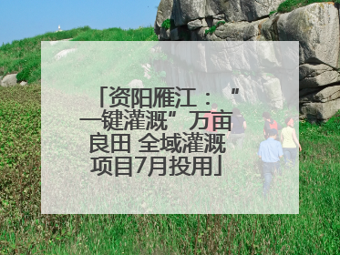 资阳雁江：“一键灌溉”万亩良田 全域灌溉项目7月投用