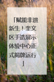 赋能非遗新生！奎文区手造展示体验中心正式揭牌运行