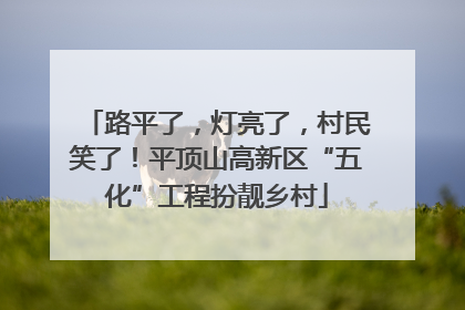 路平了，灯亮了，村民笑了！平顶山高新区“五化”工程扮靓乡村