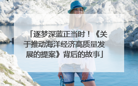逐梦深蓝正当时！《关于推动海洋经济高质量发展的提案》背后的故事