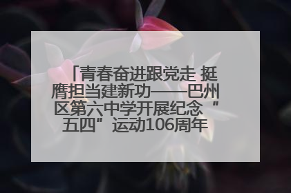 青春奋进跟党走 挺膺担当建新功——巴州区第六中学开展纪念“五四”运动106周年主题团日活动暨新团员入团仪式