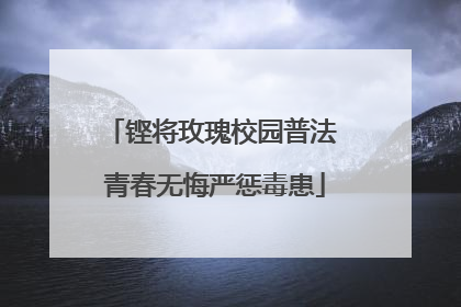 铿将玫瑰校园普法 青春无悔严惩毒患