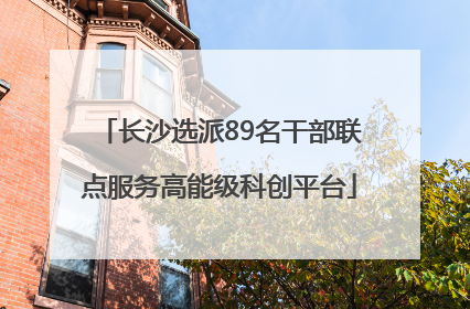 长沙选派89名干部联点服务高能级科创平台