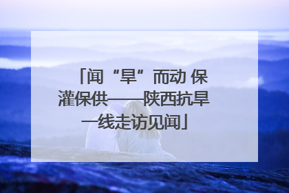 闻“旱”而动 保灌保供——陕西抗旱一线走访见闻
