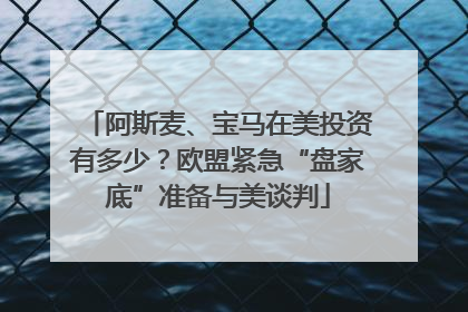 阿斯麦、宝马在美投资有多少？欧盟紧急“盘家底”准备与美谈判