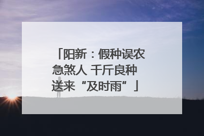 阳新：假种误农急煞人 千斤良种送来“及时雨”