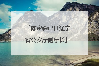陈密森已任辽宁省公安厅副厅长