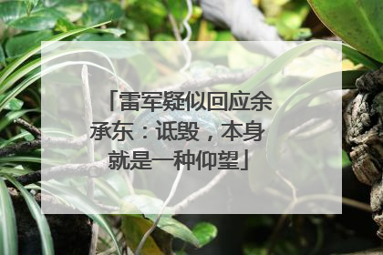 雷军疑似回应余承东：诋毁，本身就是一种仰望
