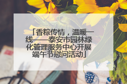 香粽传情，温暖一线——泰安市园林绿化管理服务中心开展端午节慰问活动