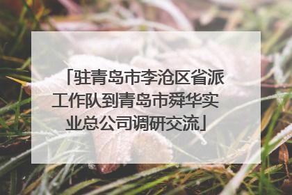 驻青岛市李沧区省派工作队到青岛市舜华实业总公司调研交流