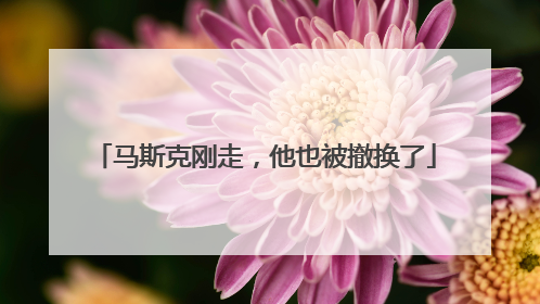 马斯克刚走，他也被撤换了