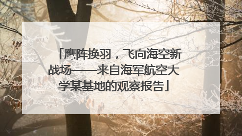 鹰阵换羽，飞向海空新战场——来自海军航空大学某基地的观察报告