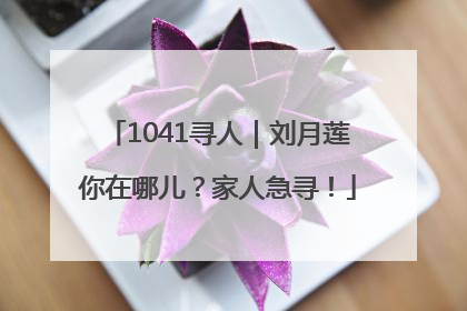 1041寻人｜刘月莲你在哪儿？家人急寻！