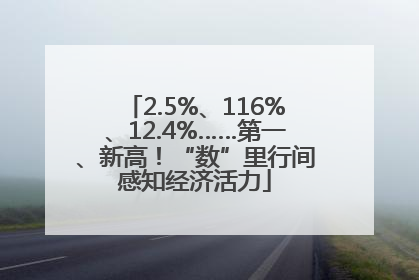 2.5%、116%、12.4%……第一、新高！“数”里行间感知经济活力
