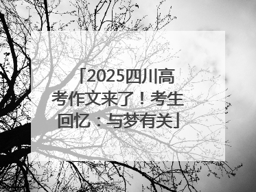 2025四川高考作文来了！考生回忆：与梦有关