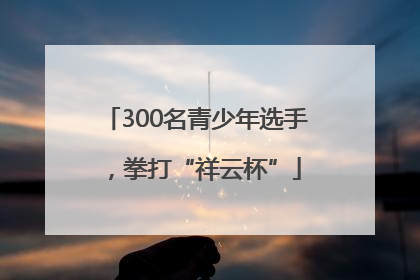 300名青少年选手，拳打“祥云杯”