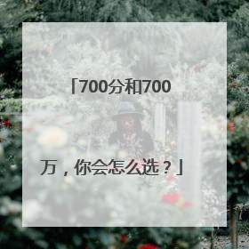700分和700万，你会怎么选？